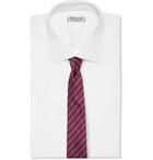 Giorgio Armani - 8cm Striped Silk-Jacquard Tie - Men - Burgundy