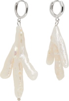 Gohar World Silver & White Host Chicken Foot Pearl Earrings