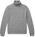 SAINT LAURENT - Mélange Cashmere, Mohair and Silk-Blend Rollneck Sweater - Gray