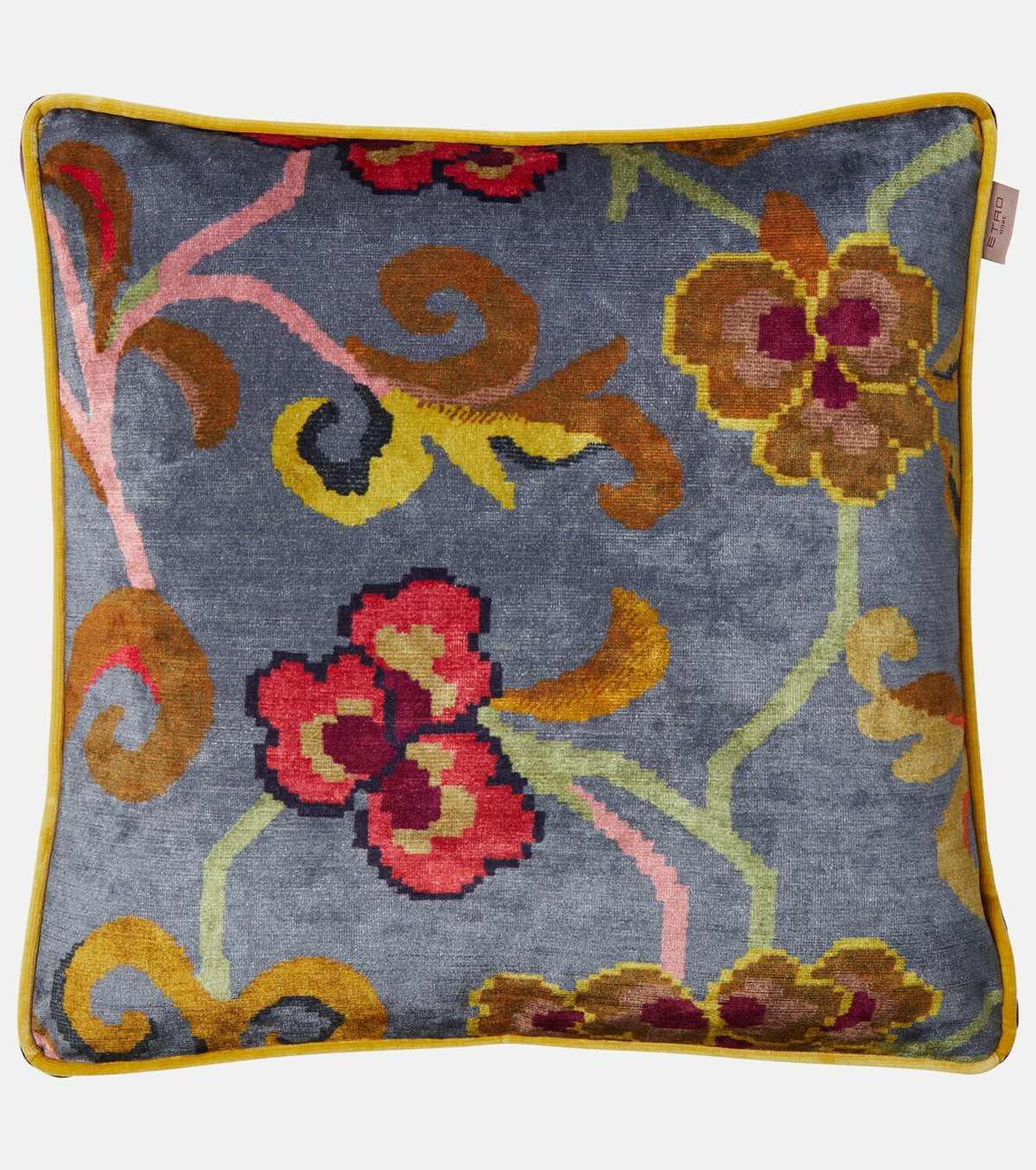 Etro Nimphea velvet cushion