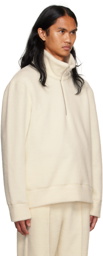 AMI Paris Off-White Half-Zip Sweater