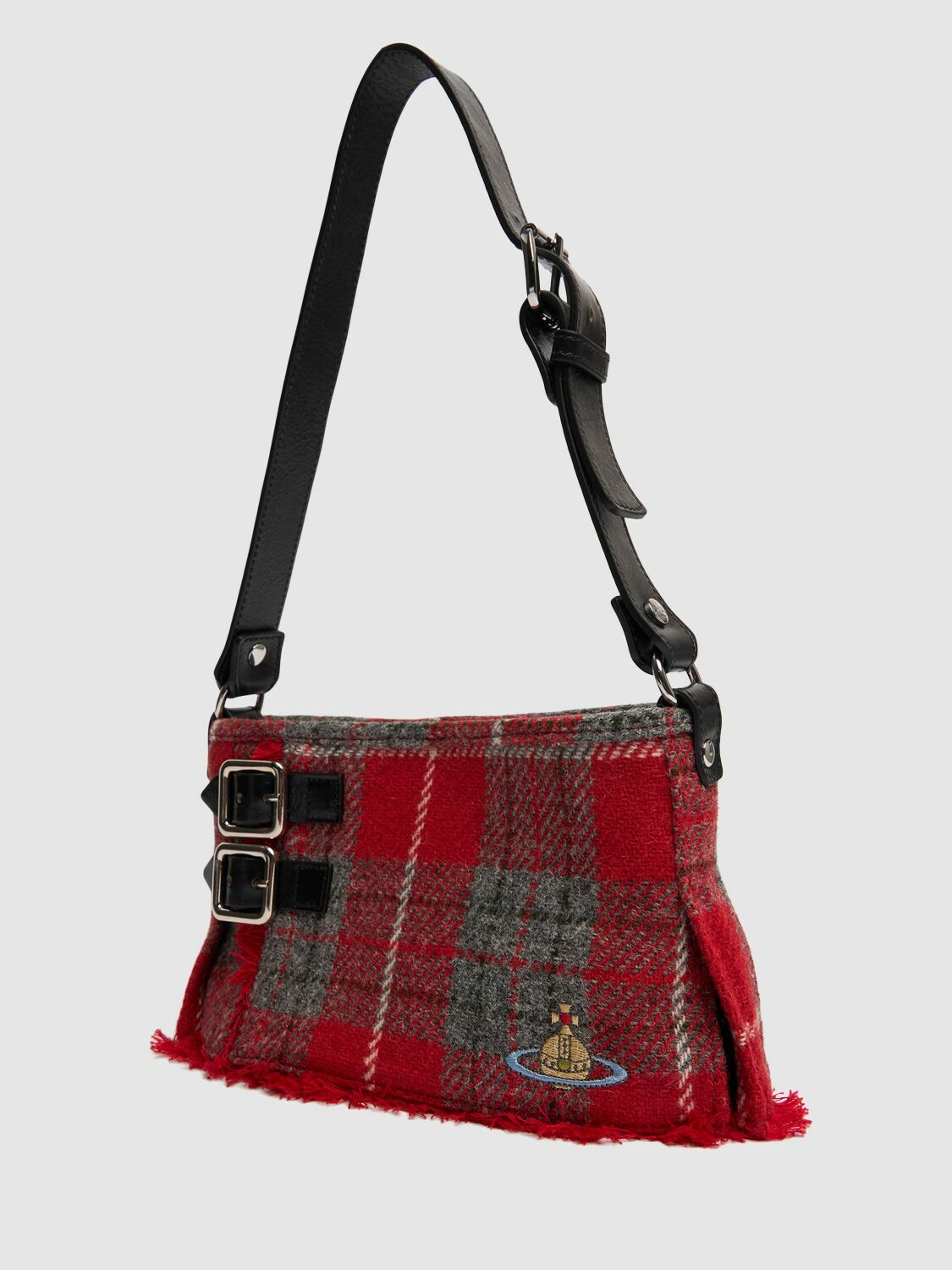 Vivienne Westwood Harris Tweedタータンカチューシャ VIVIENNE WESTWOOD Heather Harris Tweed Tartan Shoulder Bag