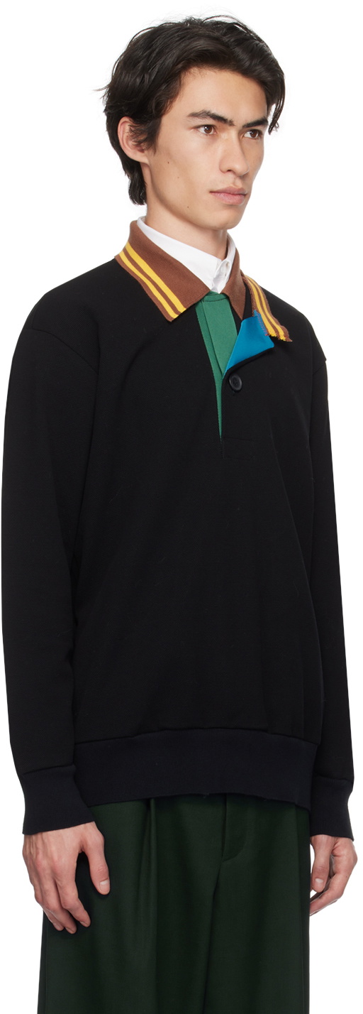 kolor Black Asymmetric Polo