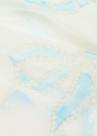 Skims Romance Sheer Bow-print Silk Pyjama set White