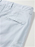 Stone Island - Straight-Leg Logo-Appliquéd Cotton-Blend Cargo Trousers - Blue