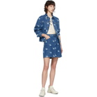McQ Alexander McQueen Blue Denim Koriki Swallows Jacket
