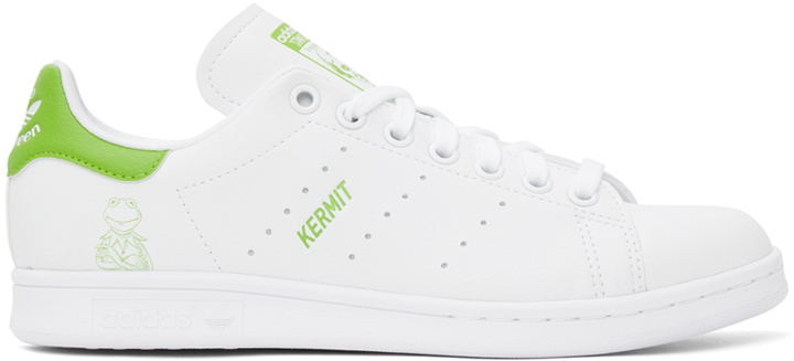 Photo: adidas Originals White & Green Disney Edition Kermit The Frog Stan Smith Sneakers