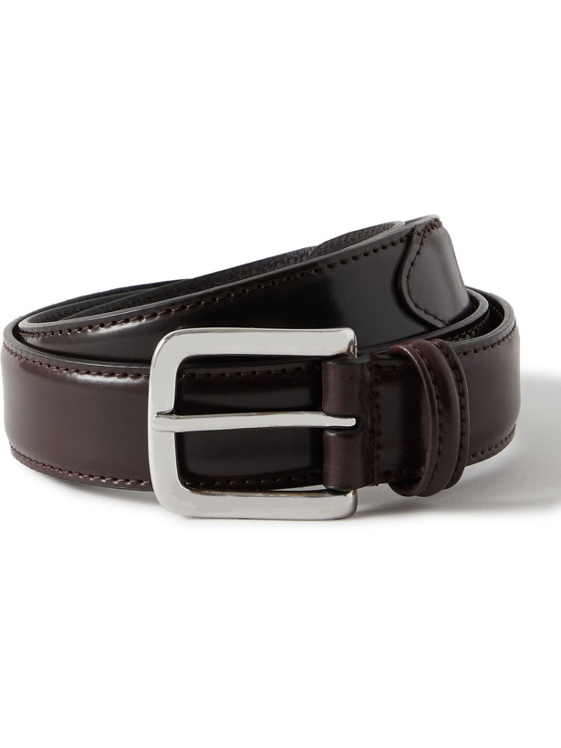 Photo: ANDERSON'S - 4cm Black Leather Belt - Brown