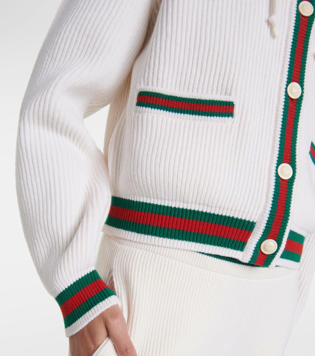 Gucci Web Stripe ribbed-knit wool cardigan Gucci