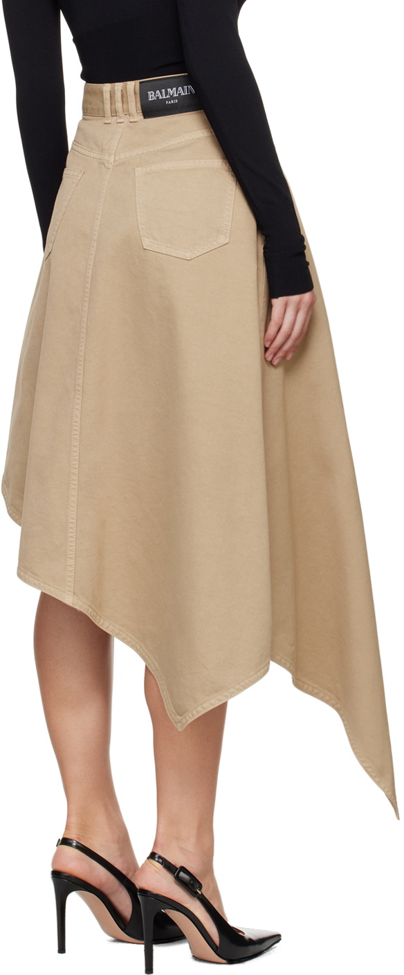 スカート BALMAIN FW24 Pleated midi skirt (DF0LD019KH70 0PA) Balmain Pleated Midi Skirt - Black - Women | DF0LD019KH700PA