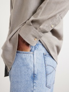 Brunello Cucinelli - Herringbone Cotton and Lyocell-Blend Shirt - Neutrals