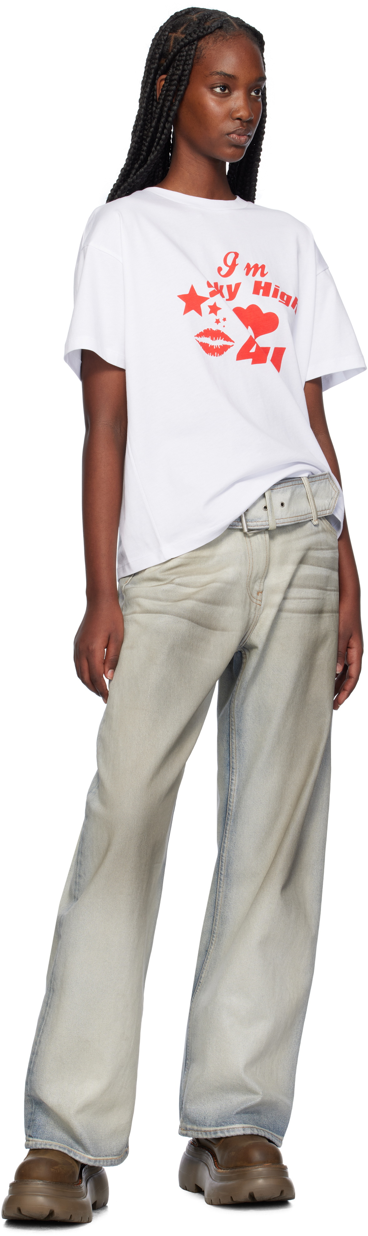Sky High Farm Workwear White 'Sky High 4 U' T-shirt