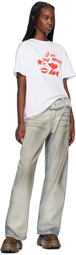 Sky High Farm Workwear White 'Sky High 4 U' T-shirt
