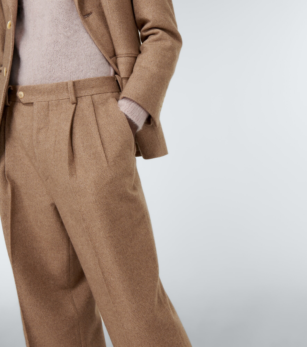 Auralee - Straight cotton, wool and cashmere pants