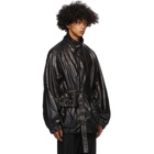 Dries Van Noten Black Shiny Pilot Jacket