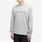 Aries Men's Long Sleeve Winged Temple T-Shirt in Grey