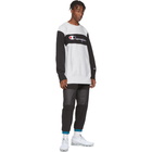 Champion Reverse Weave Grey and Black Colorblocked Sweatshirt