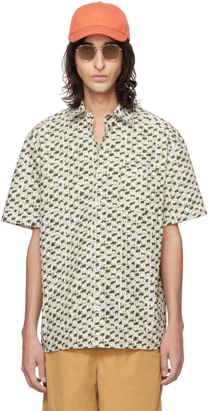 Photo: A.P.C. White & Green Ross Shirt