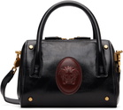 Versace Black Roomy Small Leather Boston Bag
