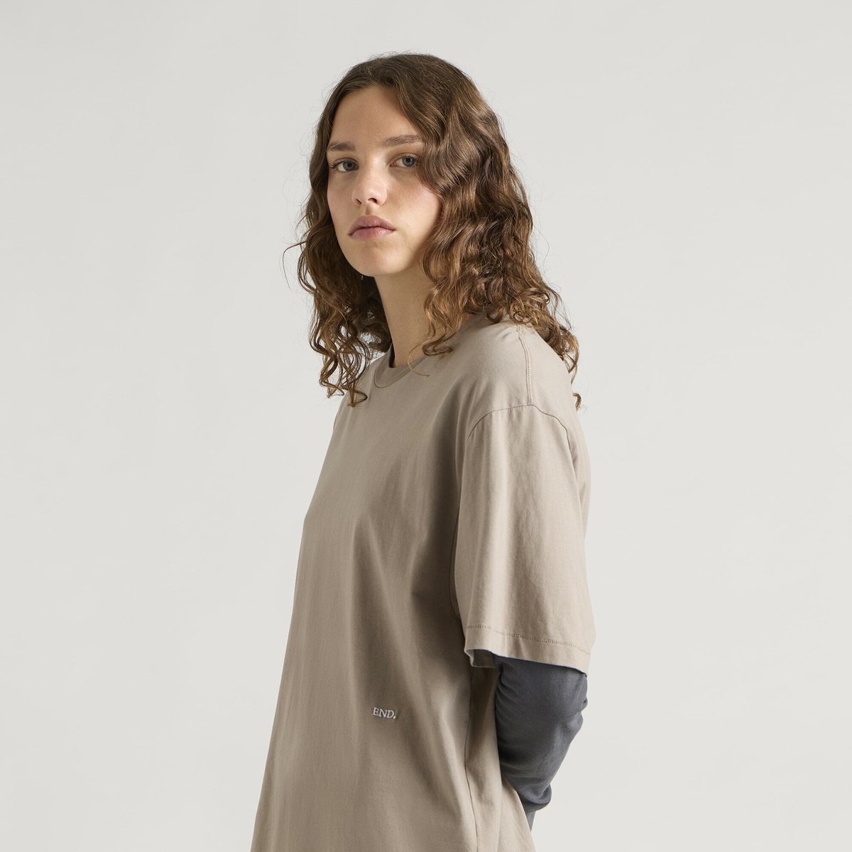 END. Signature T-shirt in Khaki