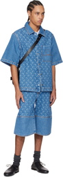 Marine Serre Blue Moon Laser Workwear Denim Shirt
