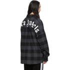 Palm Angels Black Flannel Logo Overshirt