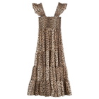 RIXO Women's Kendall Antelope Midi Dress in Antelope Spot Black