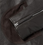 Club Monaco - Suede-Trimmed Leather Biker Jacket - Brown