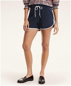 Brooks Brothers Women's Terry Cloth Striped Drawstring Shorts | Navy
