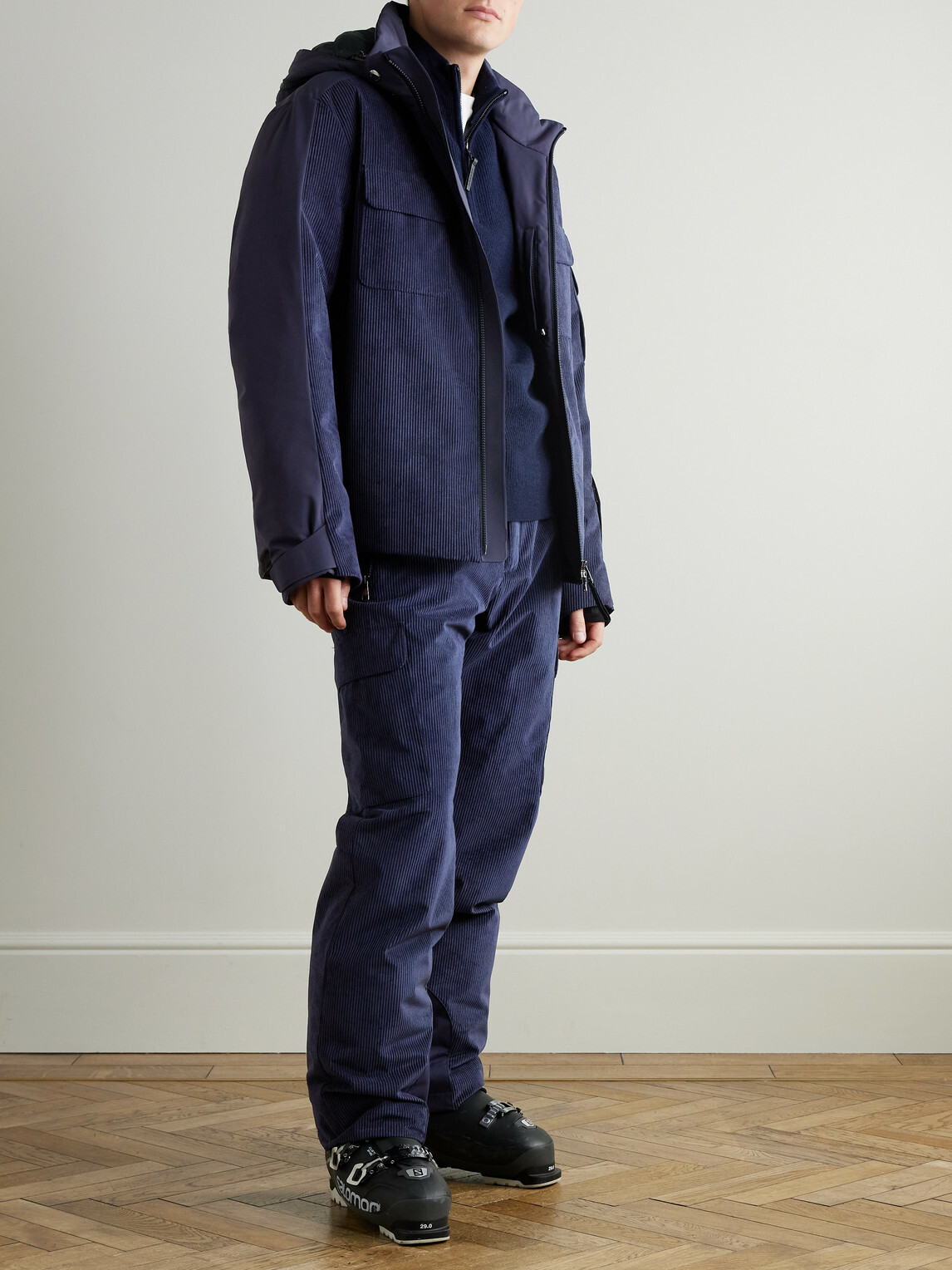 BOGNER - Cobe-D Quilted Corduroy Hooded Ski Jacket - Blue