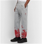 Undercover - Valentino Tapered Printed and Embroidered Nylon-Blend Sweatpants - Gray