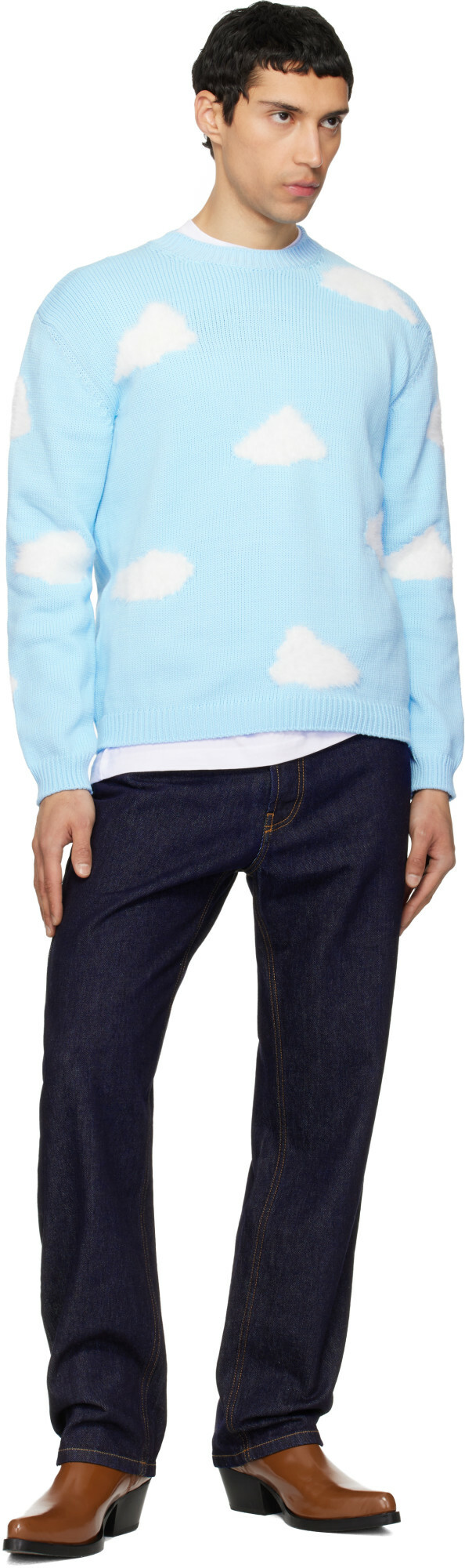 Moschino Blue Archive Cloud Organic Cotton Blend Sweater