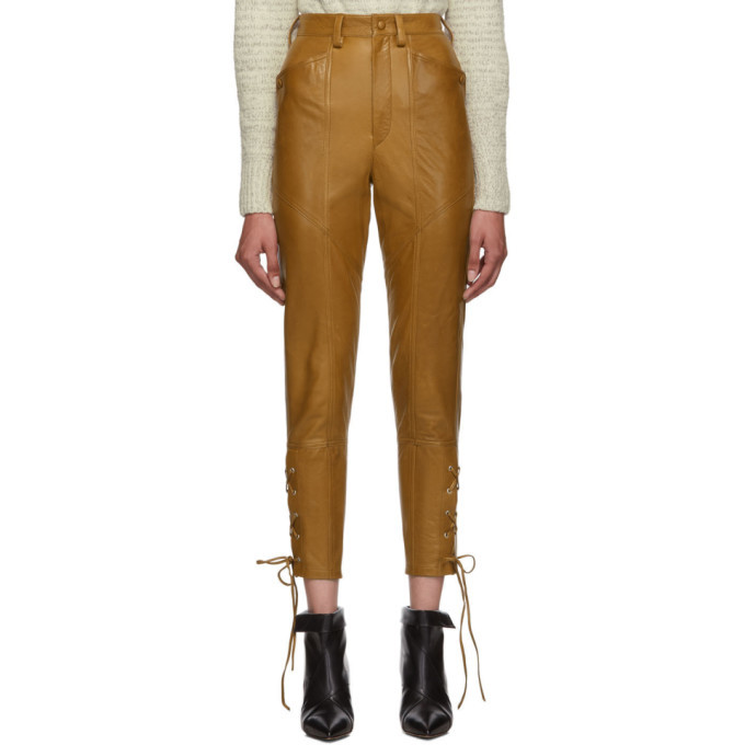 Photo: Isabel Marant Brown Leather Cadix Pants