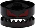 Fendi Black Bag Bugs Shiny Red Eyes Ring