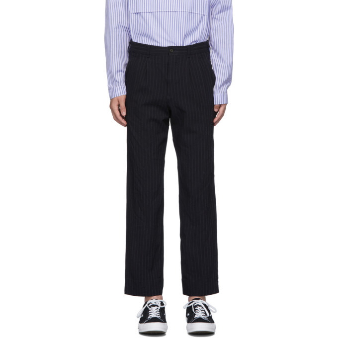 Photo: Comme des Garcons Homme Deux Navy Serge Stripe Trousers