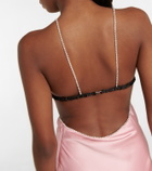 Dodo Bar Or Beatrice embellished silk satin dress