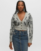 Misbhv M Argyle Knit Cardigan Grey Zippers & Cardigans