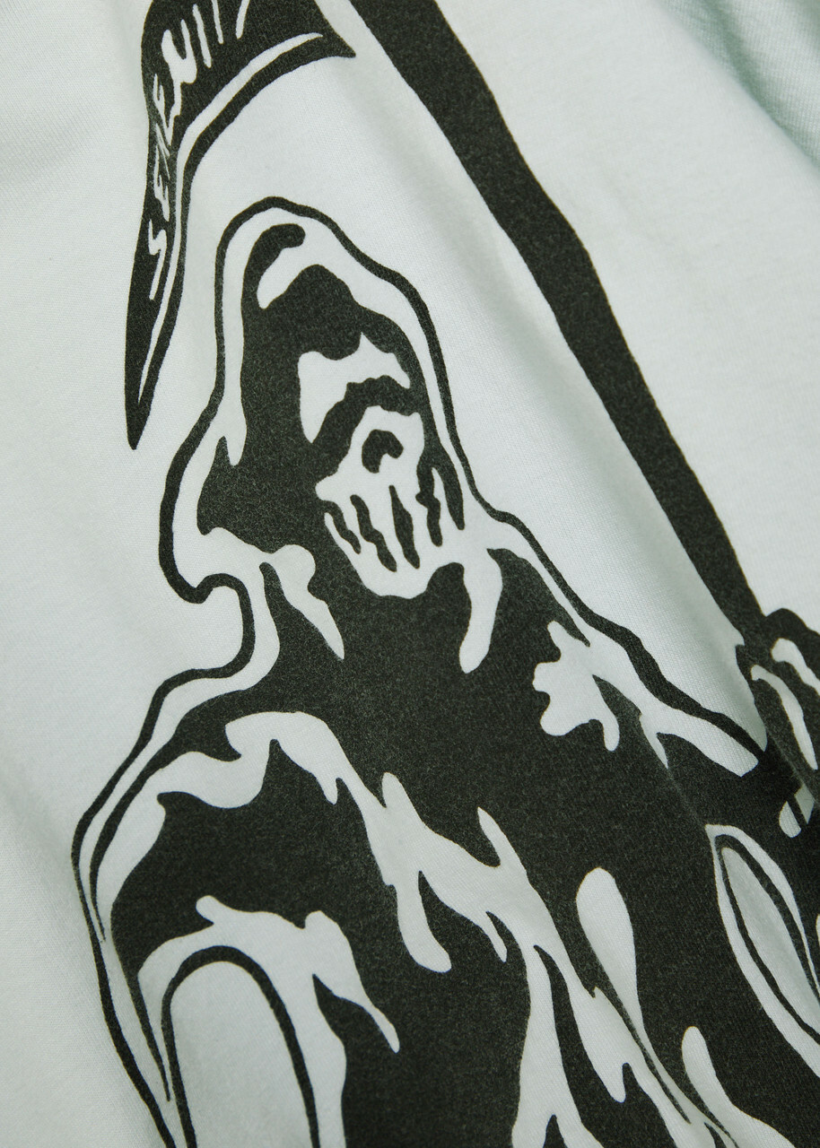 Warren Lotas Serenity Reaper Printed Long Sleeve Cotton top Grey