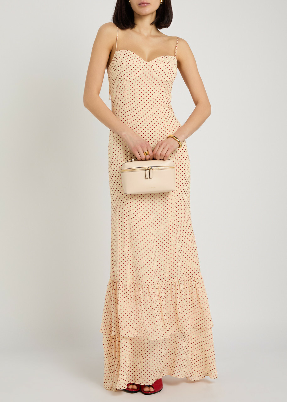 Reformation Fallon Polka dot Chiffon Maxi Dress Red