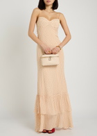 Reformation Fallon Polka dot Chiffon Maxi Dress Red