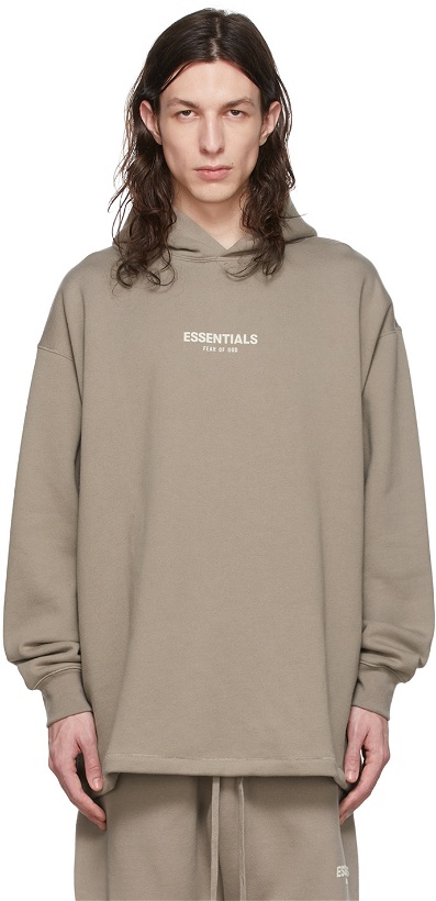 Photo: Fear of God ESSENTIALS Taupe Cotton Hoodie