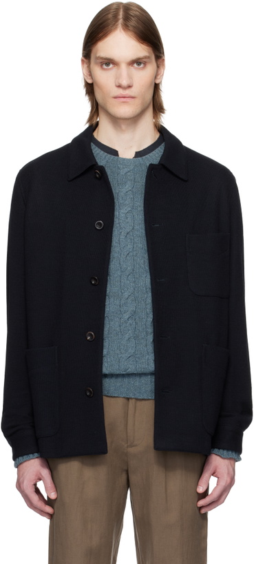 Photo: Ralph Lauren Purple Label Navy Hand-Tailored Wool-Blend Jacket