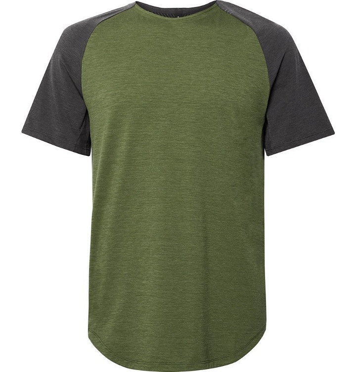 Photo: Lululemon - Always Agile Colour-Block Stretch-Jersey T-Shirt - Green