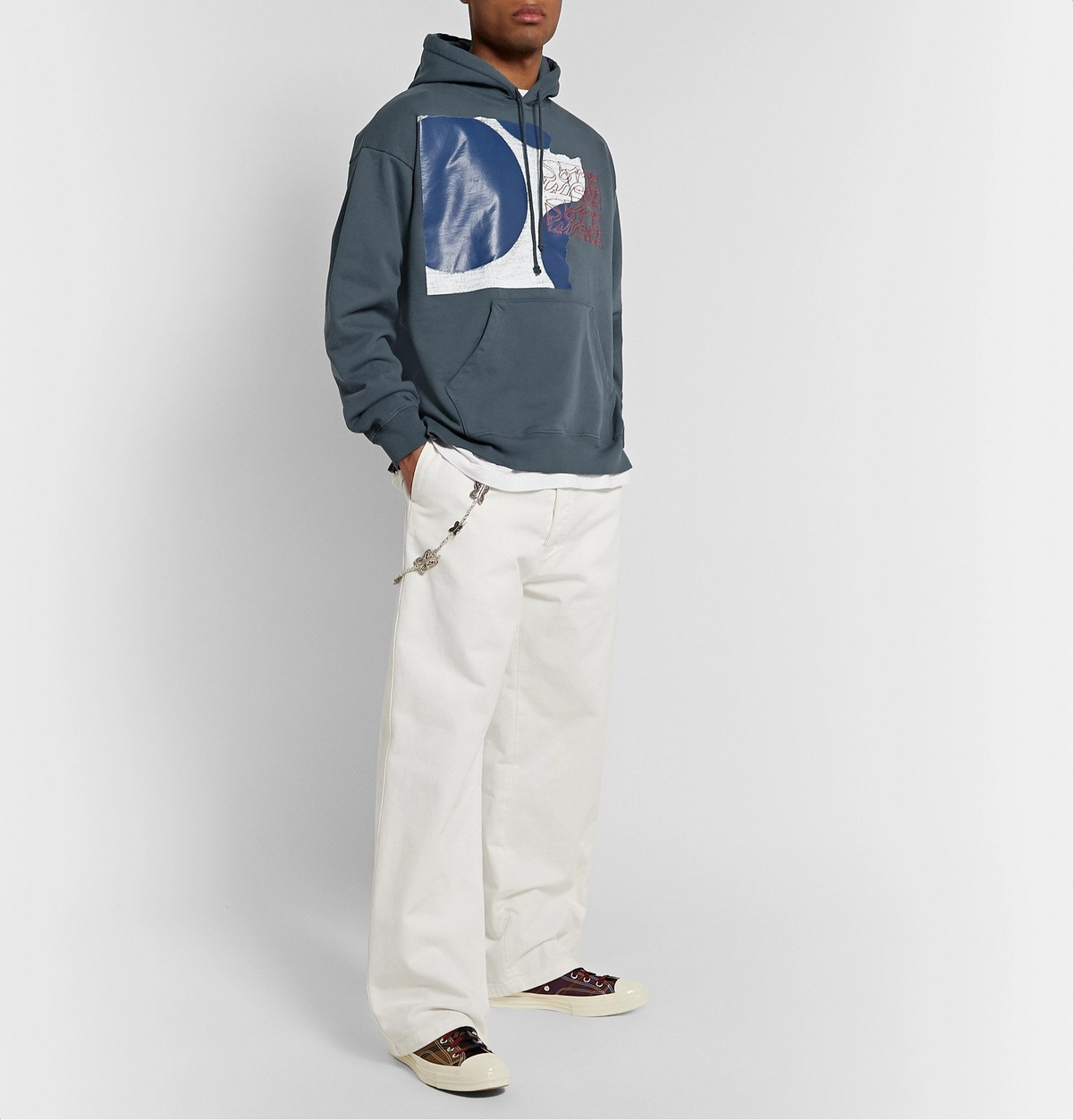 Some Ware - Logo-Embroidered Organic Loopback Cotton-Jersey Hoodie - Gray