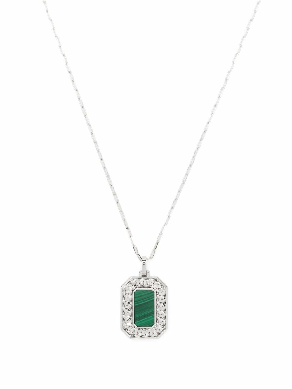 SHAY 18K White Gold Malachite Necklace