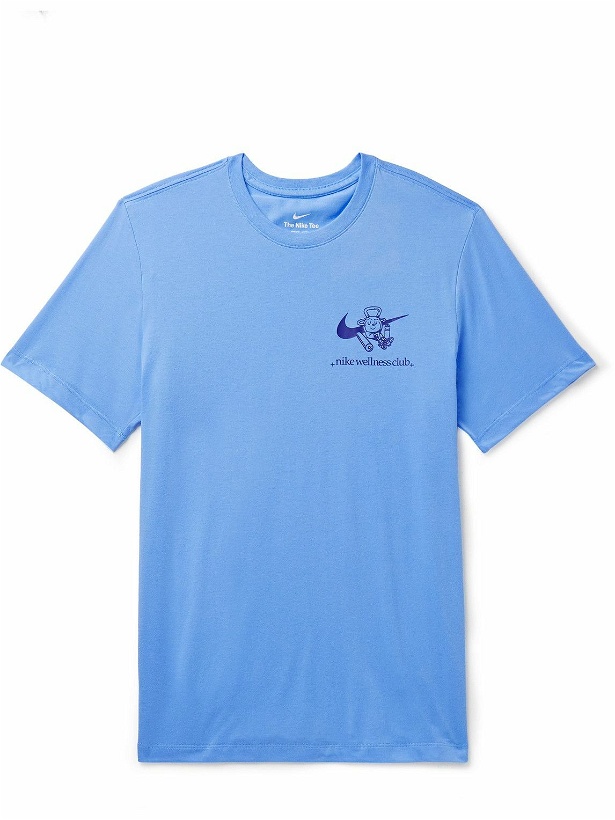 Photo: Nike Training - Wellness Club Logo-Print Dri-FIT T-Shirt - Blue
