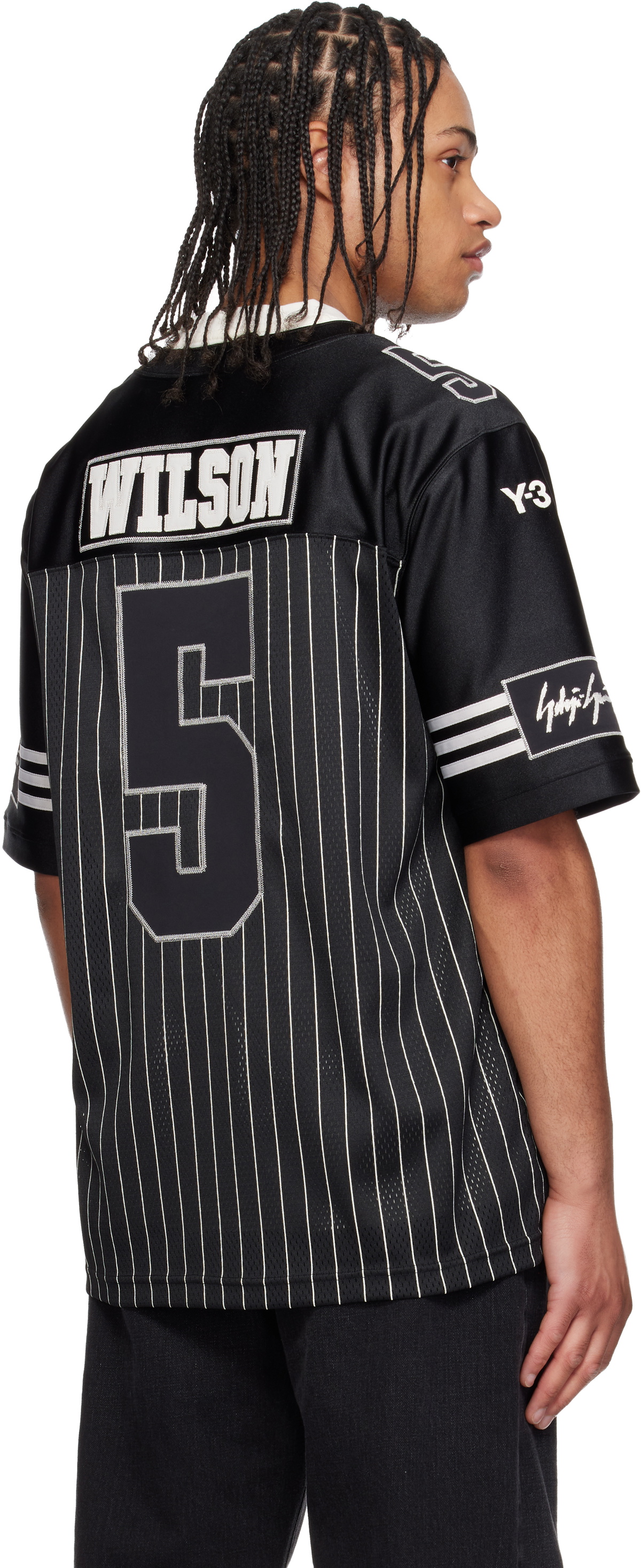Y-3 Black Garret Wilson Football Short Sleeve Jersey