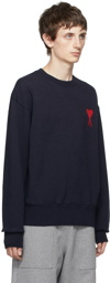 AMI Alexandre Mattiussi SSENSE Exclusive Navy Oversize Ami de Cœur Sweater