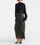 Tom Ford Polka-dot silk midi skirt