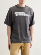 SAINT MXXXXXX - Fast & Furious Paint-Splattered Printed Cotton-Jersey T-Shirt - Black